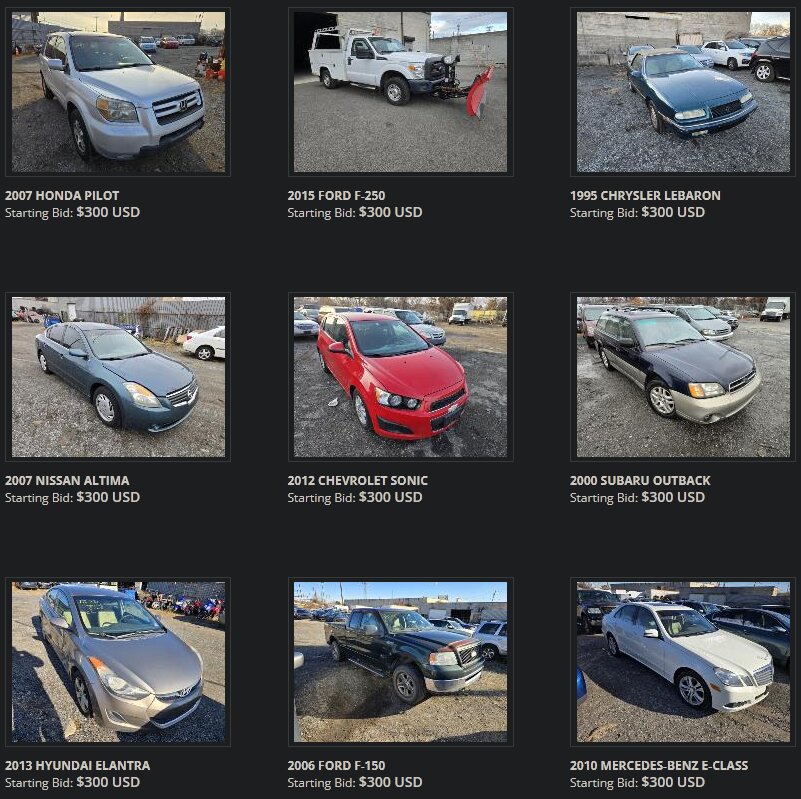 Aspite Auto Auction's online inventory search tool