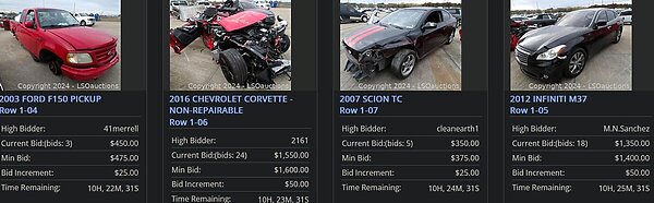 subasta en línea de carros del corralón de dallas en el sitio web de lso auctions
